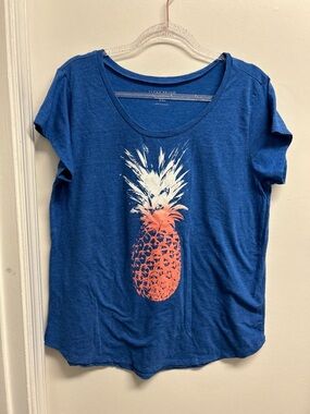 Lucky Brand Royal Blue Short-Sleeve Pineapple Tee